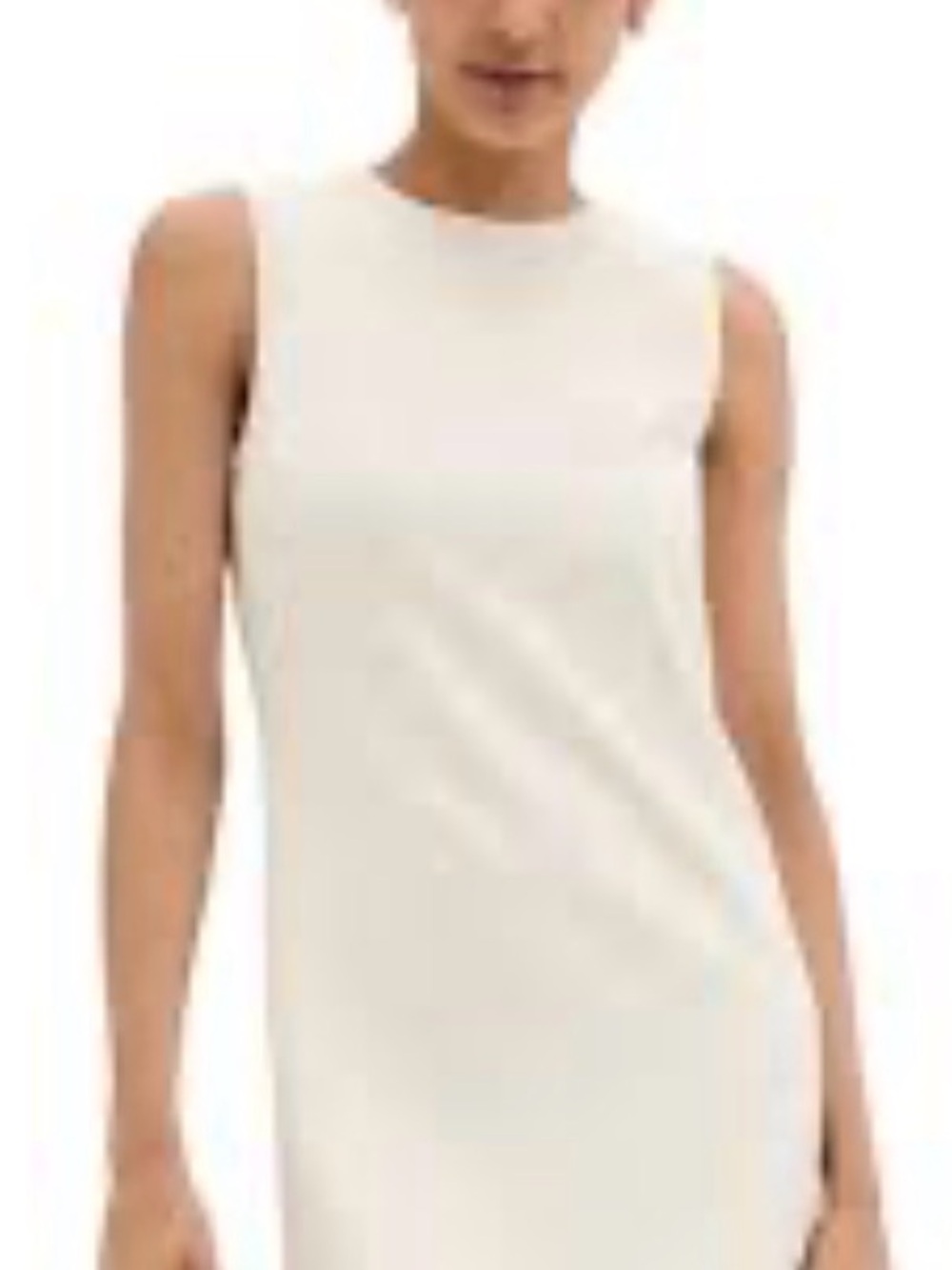 Ag Adriano Goldschmied Ivory High Crewneck Sleeveless Tank